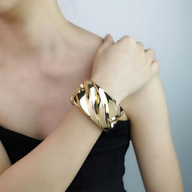New European American Exaggerated Alloy Wide Edge Bracelet Feminine Punk Metal Chain Cuff Bangle Bracelet Accessories