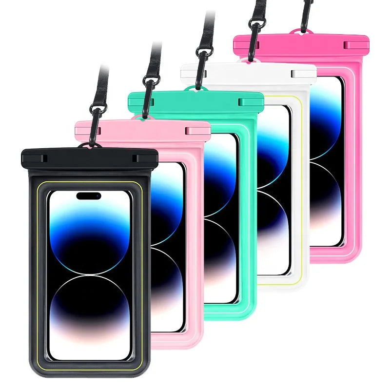 Adjustable IPX8 Floating Waterproof Phone Pouch Dry Bag Case for Swim Lanyard Phone Cover for Mobile Devices