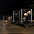 Factory Direct Selling European Oversized Home Glass Candlestick Transparent Creative Rotation Candle Holders Glassware