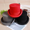 Good Quality Flat Top Fedora Hat 100% Wool Felt Top Hat With Satin Lining