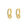 Zircon Star Ring Statement Jewelry Huggie 18K Gold 925 Sterling Silver Trendy Hoop Earrings Women
