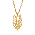 Classic Nodiac Cetic Man Hollow Wolf Head Pendent Necklace Viking Jewelry Necklaces