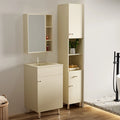 Nordic Popular Furniture Plywood Storage Bathroom Free Standing Vanity Side Cabinet With Mirror