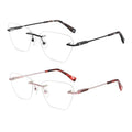 Wholesales  Ready Stock Classic Nickel Copper Dual Colors Metal butterfly Rimless Optical Frame with Screws Installation 6214