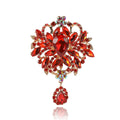 LUOXIN Crystal Brooch Pins Women Purple Flower Brochoos Party Water Drop Brooch Pin