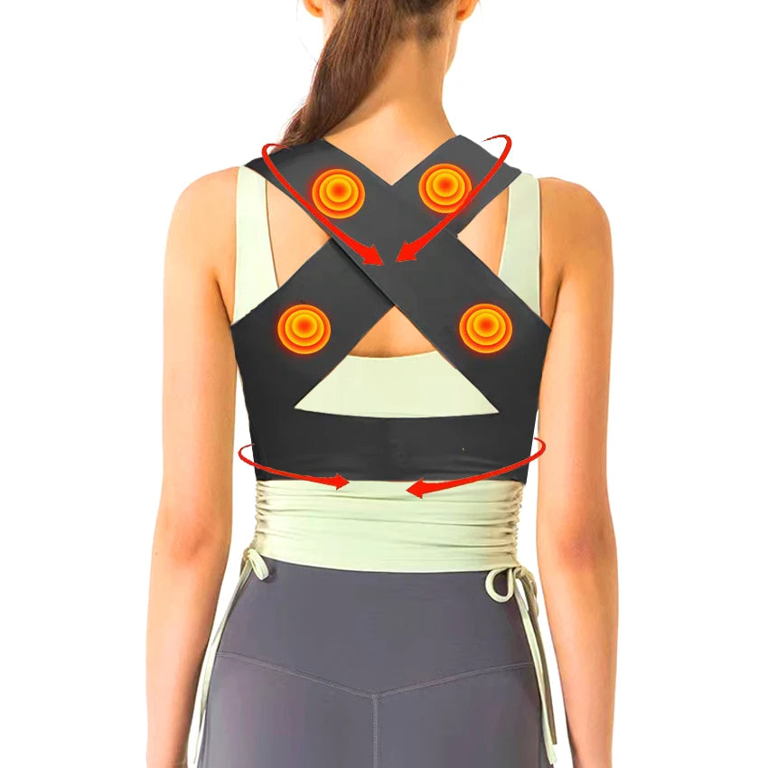 Magnetic Back Posture Corrector Shoulder Back Support Posture Correction Belt for Lumbar Back Clavicle Support Brace HA01893