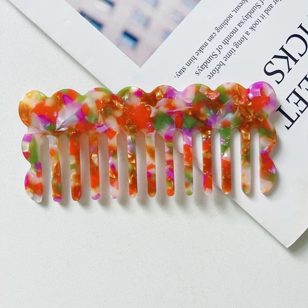 DIY Wholesale Professional Small New Decorative Crystal Acetate Fashion Thick Hot Hair Comb for Curly Hair