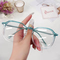 Unisex Student Eyeglasses Oversized Flat Mirror Frame AC Lens PC Material Anti-Blue Reading Glasses Metal Hinge 150mm Frame