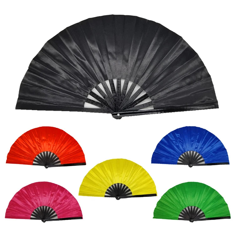 Wholesale Plain Large Loud Kung Fu Tai Chi Folding Fan Bamboo Hand Held Fan for Performance