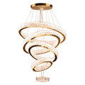 Modern Crystal Chandelier Pendant Light LED 5 Round Ring DIY Hanging Ceiling Lights