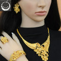 Fashion Latest Nigerian Inspired New Luxury Schmuck Dubai Big 24k Gold Plated Rings Jewelry Sets for Women Ladies Religious