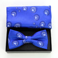 Silk Men Bowtie Set Men Vintage Peacock Jacquard Wedding Bow Tie With Pocket Square Handkerchief Set with Box