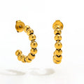 Fenny 18K PVD Plated Wholesale Tarnish Free Permanent Fashion Fortune Beads Link Stainless Steel Hoop Earring for Women