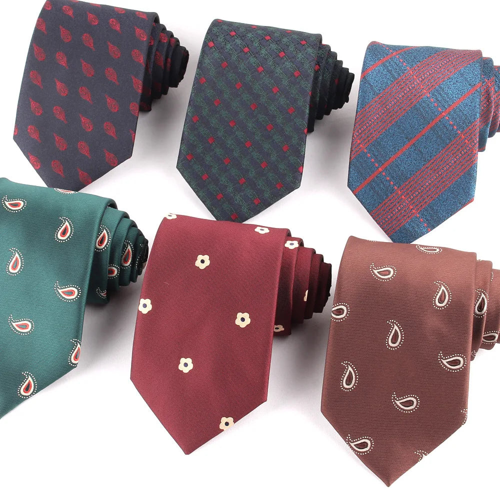 Factory Direct Men's Fashion Casual Flower Necktie Luxury 1200 Needle 8cm Tie Wedding Accessories