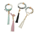 Popular  Silicone Bead Bracelet Keychain Women's Fashion Silicone Bead Keychain Custom Silicone Key Chain