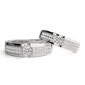 Abiding Fine Jewelry Brand Custom Couple Ring Gift Ideas Luxury Engagement Bands 925 Silver Matching Moissanite Wedding Rings