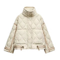 ZATRHMBMW Winter Women's Wear 2023 New Casual Stand Collar Pocket Decorated  Long Sleeve Short Jacket Coat Tops