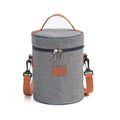 Fashion Round Oxford Cloth Aluminum Foil Tote Cooler Lunch Bags Shoulder Insulated Cooler Bag for Student