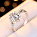 Brilliant Round Cut Stone VVS Created Moissanite Engagement Ring 925 Sterling Silver Ring
