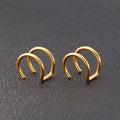 BOHEMIA Stainless Steel Simple Silver Clip-on Ear Jewelry Fashion Non-Pierced Double C Cartilage Earrings U-Shaped Design