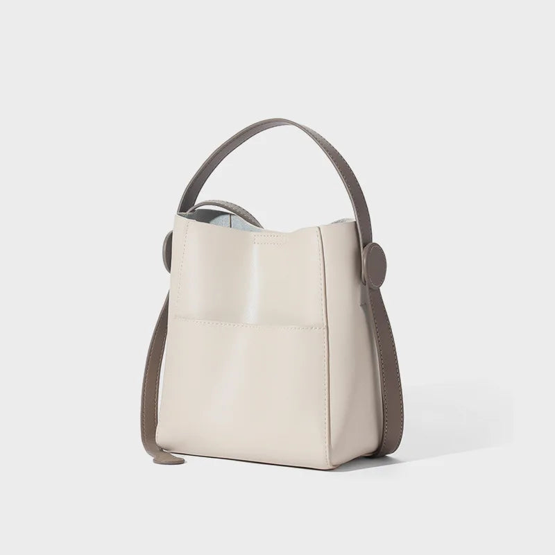 Newest Litchi Pattern Soft Leather Bucket Bags Lady Design Purse for Ladies Bucket Crossbody Bags