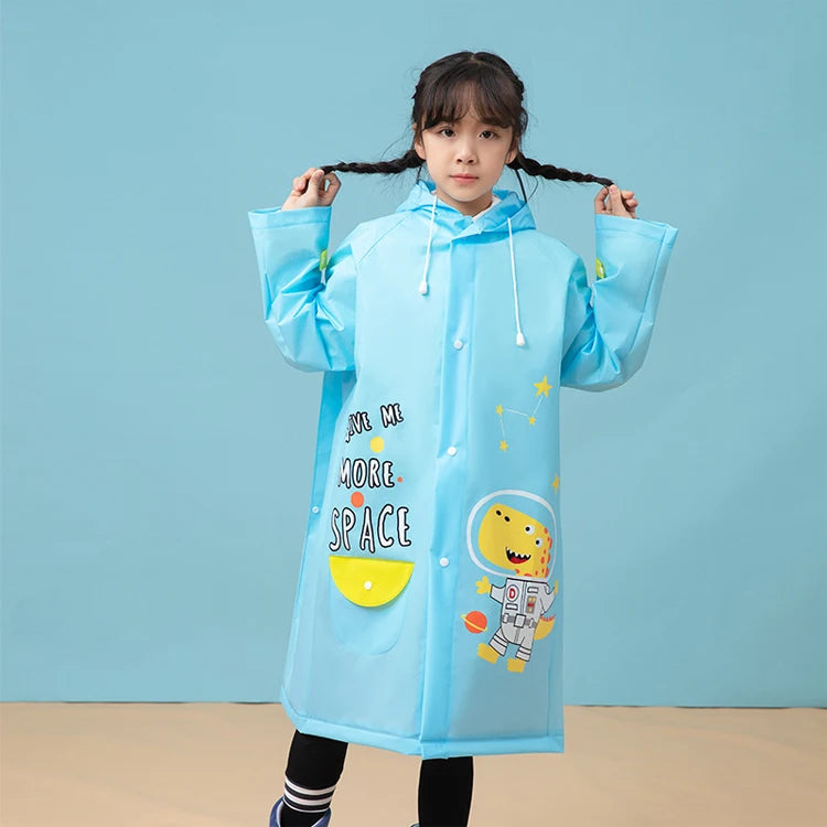 LOTUS Trendy 2pcs Transparent Rainwear Reusable Waterproof Rain for Poncho Jacket Raincoats for Boys Girls Children for Travel
