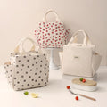 2024 Large Capacity Striped Corduroy Lunch Box Bag Fashionable Insulated Thermal for Daily Life Use