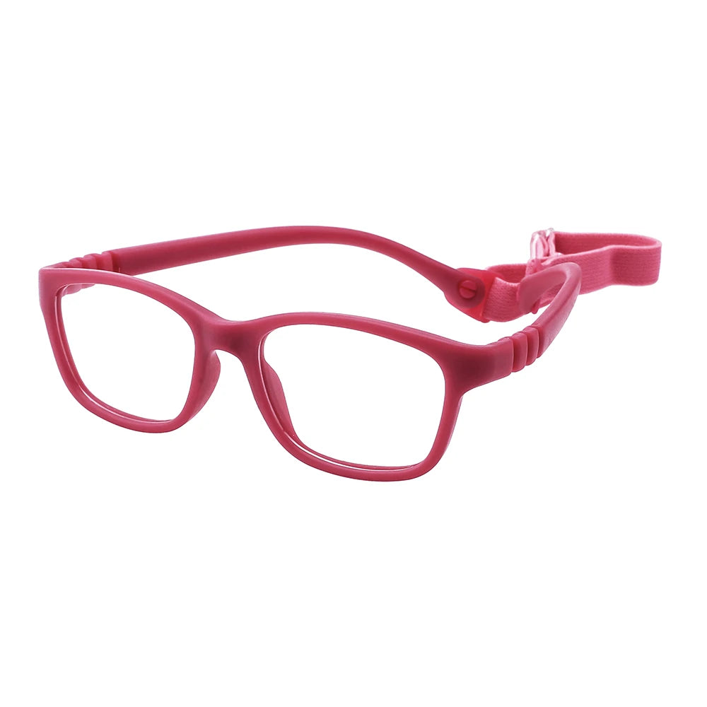 Wholesale Hot Selling Children Flexible Eye Glass Frames with Strap Optical  Rubber Kids Eye Glasses Optical Eyewear Frames