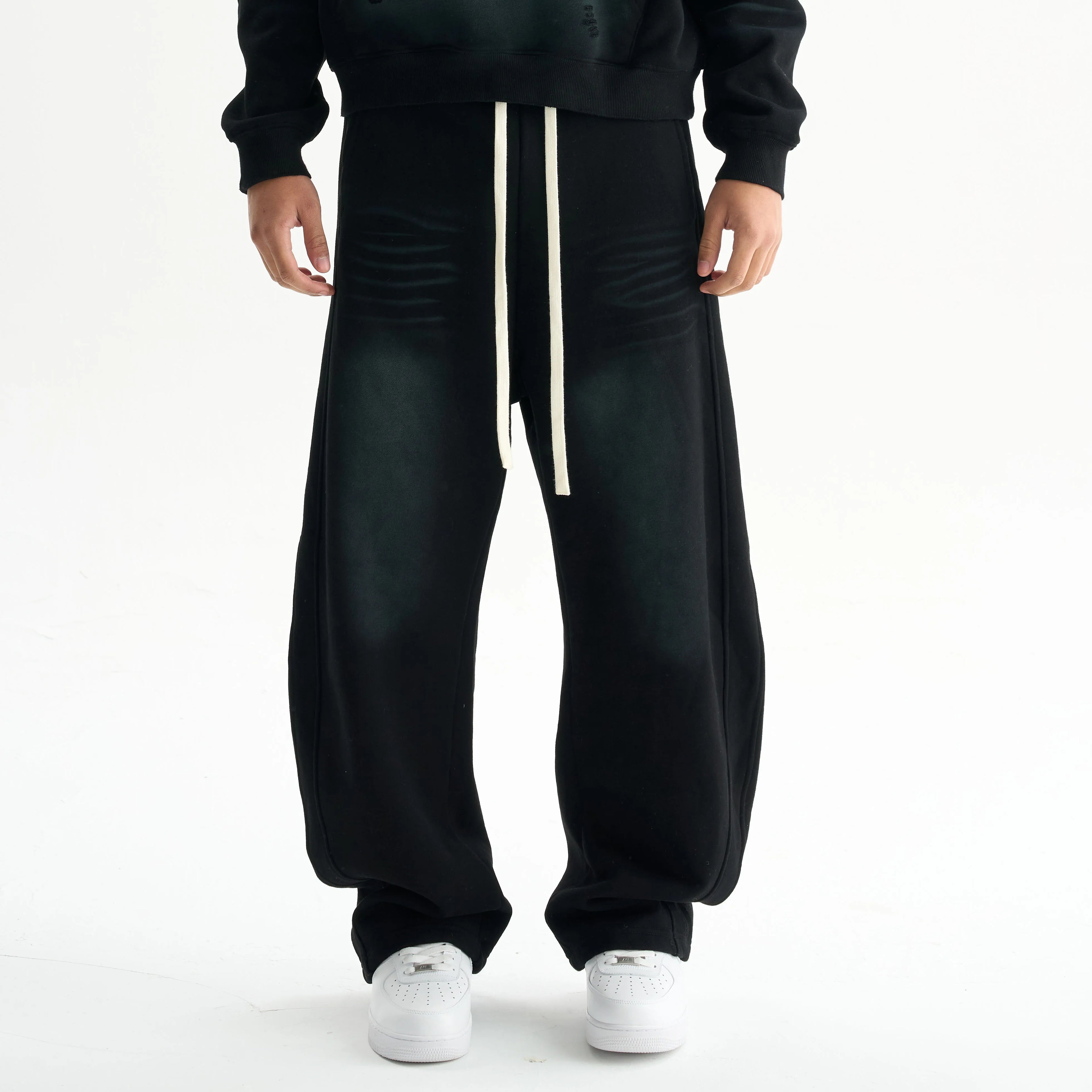 Oversized Designer Luxury Mens French Terry Twisted Leg Cargo Jeans Sweat Pants for Men Custom logo Washed Sweatpants Trousers