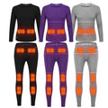 Men's 5V USB Rechargeable Carbon Fiber Heating Electric Thermal Winter Underwear Set Long Johns Base Layer Fabric