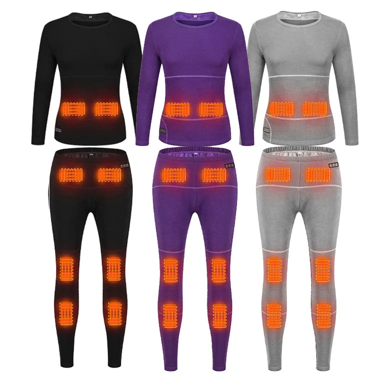 Men's 5V USB Rechargeable Carbon Fiber Heating Electric Thermal Winter Underwear Set Long Johns Base Layer Fabric