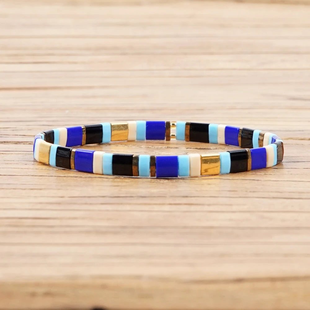 Go2boho 2020 Summer Jewelry Enamel Tila Bracelet With Multi Color for Girlfriend Gift From Shenzhen Factory Cheap Price