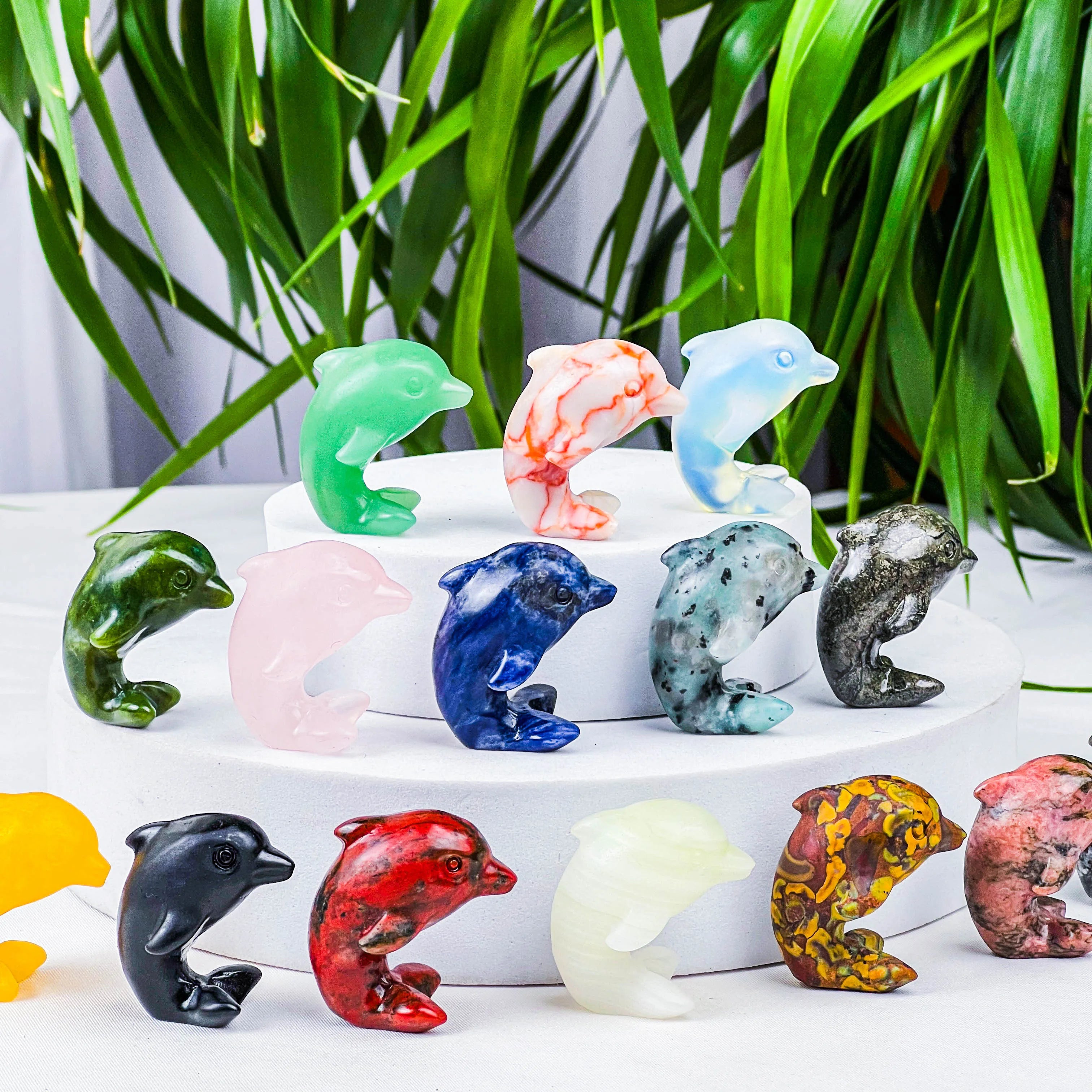 Wholesale Price Natural Crystal Dolphin Carvings Healing Stone Animal Carving for Home Decoration and Gift