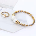Stainless Steel Gold Plated Braid Cable Rings Bangle Sets Vintage Twisted Open Ring for Women Adjustable Designer Fashion Party