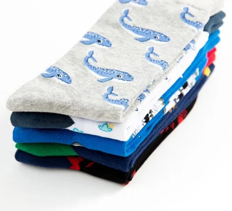 Wholesale Colorful Happy Shark Whale Lobster Baboons Socks Tube Custom Cotton Design Crew Unisex Socks