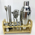 Wuyi Camol Factory Best Seller Bartender Shaker Kit Cocktailset bar Accessories bar Set Cocktail Shaker Set with Bamboo Stand