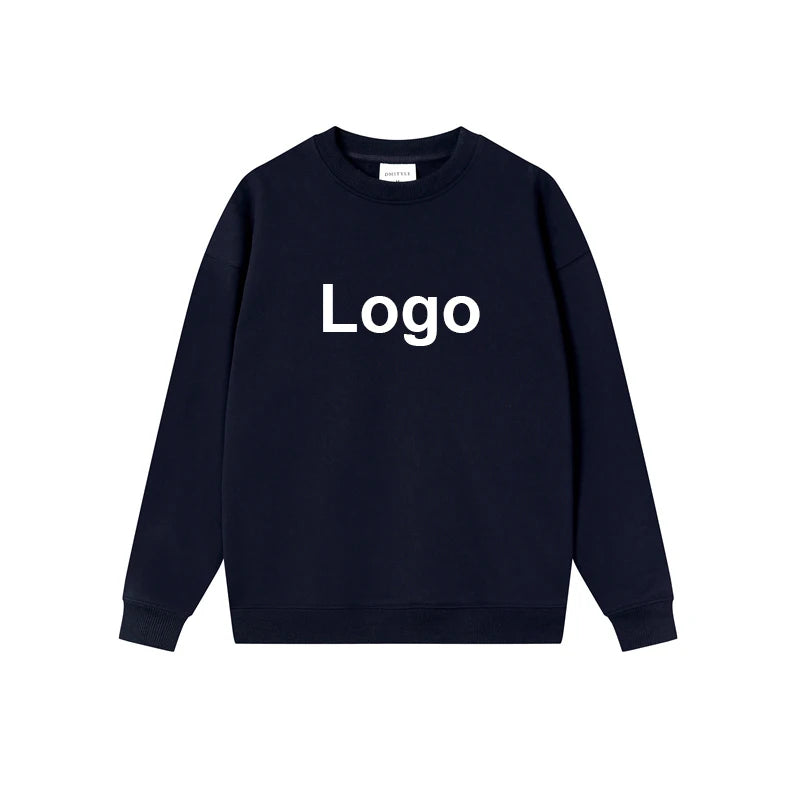 Unisex Plain Cotton French Terry Men Crewnecks Sweatshirt Custom Logo Printing Heavyweight Oversized Men's Pullover Sweatshirts