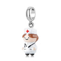 Nurse Sister Charms 925 Sterling Sliver Cosplay Party Series Enamel Pendant Fit Original Women Beads Bracelet Jewelry Making DIY