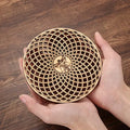 Wooden Art Sacred Geometry Engraved Wall Set Yoga & Life Crystal Grid Decor Sri Yantra Mandala Chakras Wheel Seed Crystal