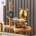 Electroplated Ceramic Violent Bear Ornament Creative Home Decoration Entrance Cabinet Living Room Key Tray Storage