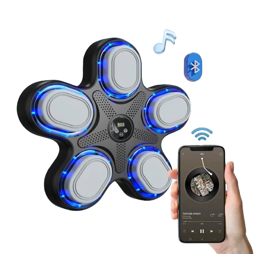 Height-Adjustable 9-Speeds Intelligent Reaction Training Wall-Mounted Boxing Target Home Gym Punching Machine Ease Install Music