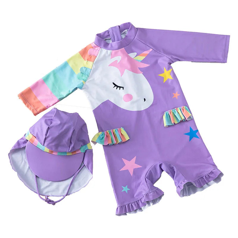 JJYM-ZSDJS New Arrival Hot Sale Recycled Fabric Swimwear Kid's Beachwear Girl's Print Cute Swimwear Children's Swimsuit