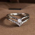 New Silver Color Cubic Zircon Engagement Classic Rings for Women Elegant Gift Simple Ring Jewelry