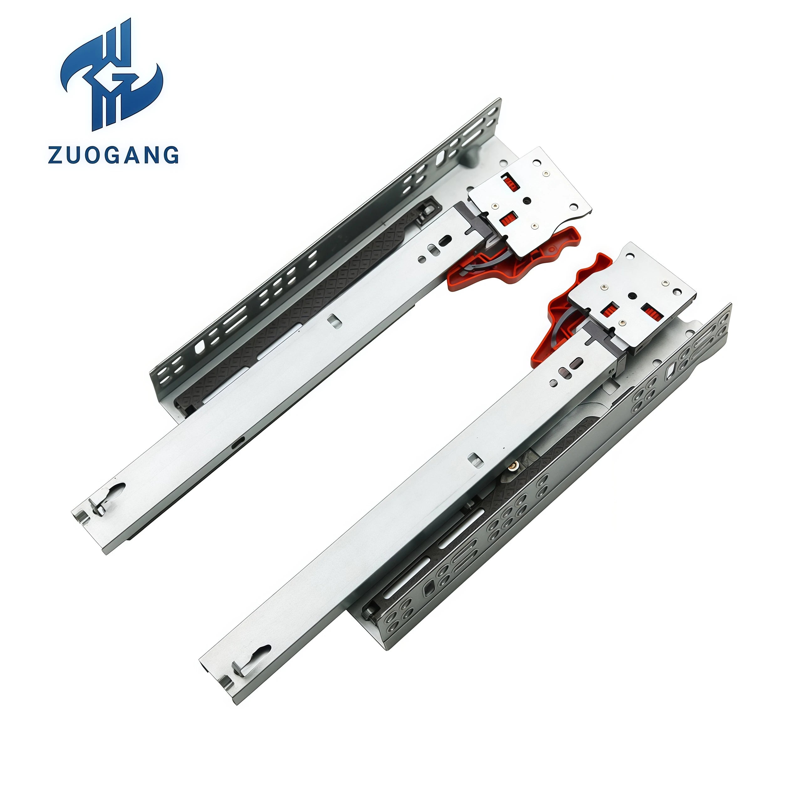 Zuo Gang 3 Fold Drawers Channel Push to Open Hidden Telescopic Rails Soft Close Undermount Concealed Drawer Slide