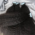 Tape in Hair Extensions Mongolian Virgin Cuticle Aligned Afro Kinky Coily Straight Human Hair Tape in Hair  Straight Tape-ins