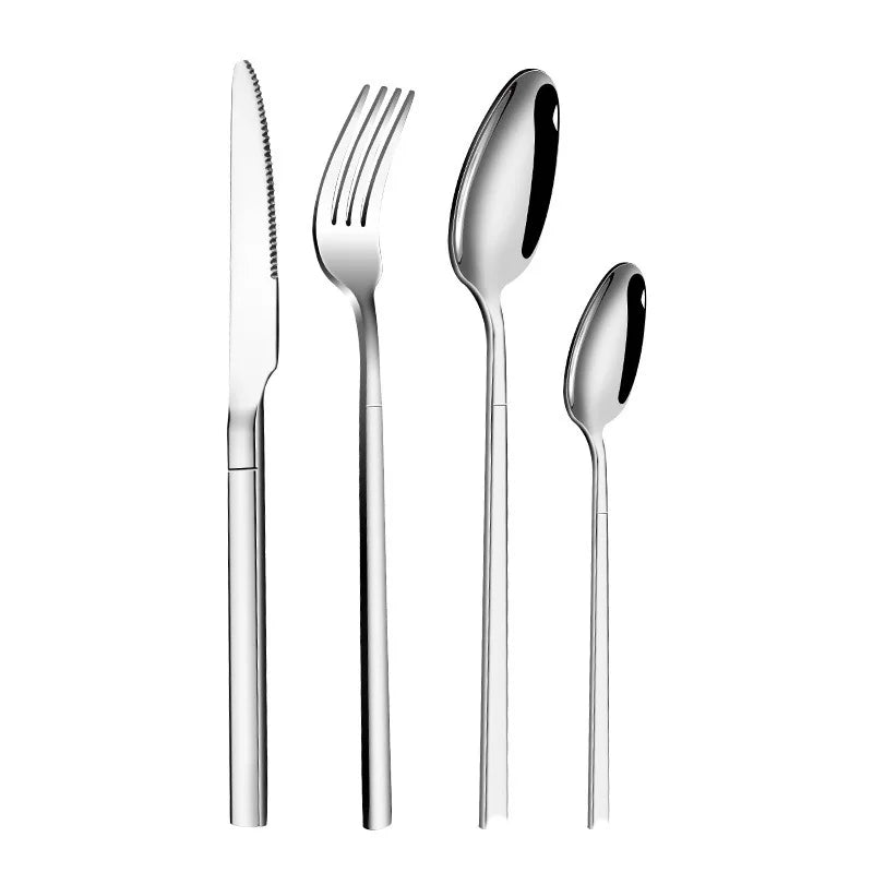 4pcs Stainless Steel Steak Knife and Fork Party Cutlery Set Fork Flatware