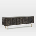 Extra Modern Wood Carved TV Cabinet Long TV Stand Unique TV Bench