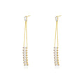 Laodun Women Jewelry Fine S925 Drop Earrings Tassel Classic Personalized Creative CZ Sterling Silver Earrings Vermeil