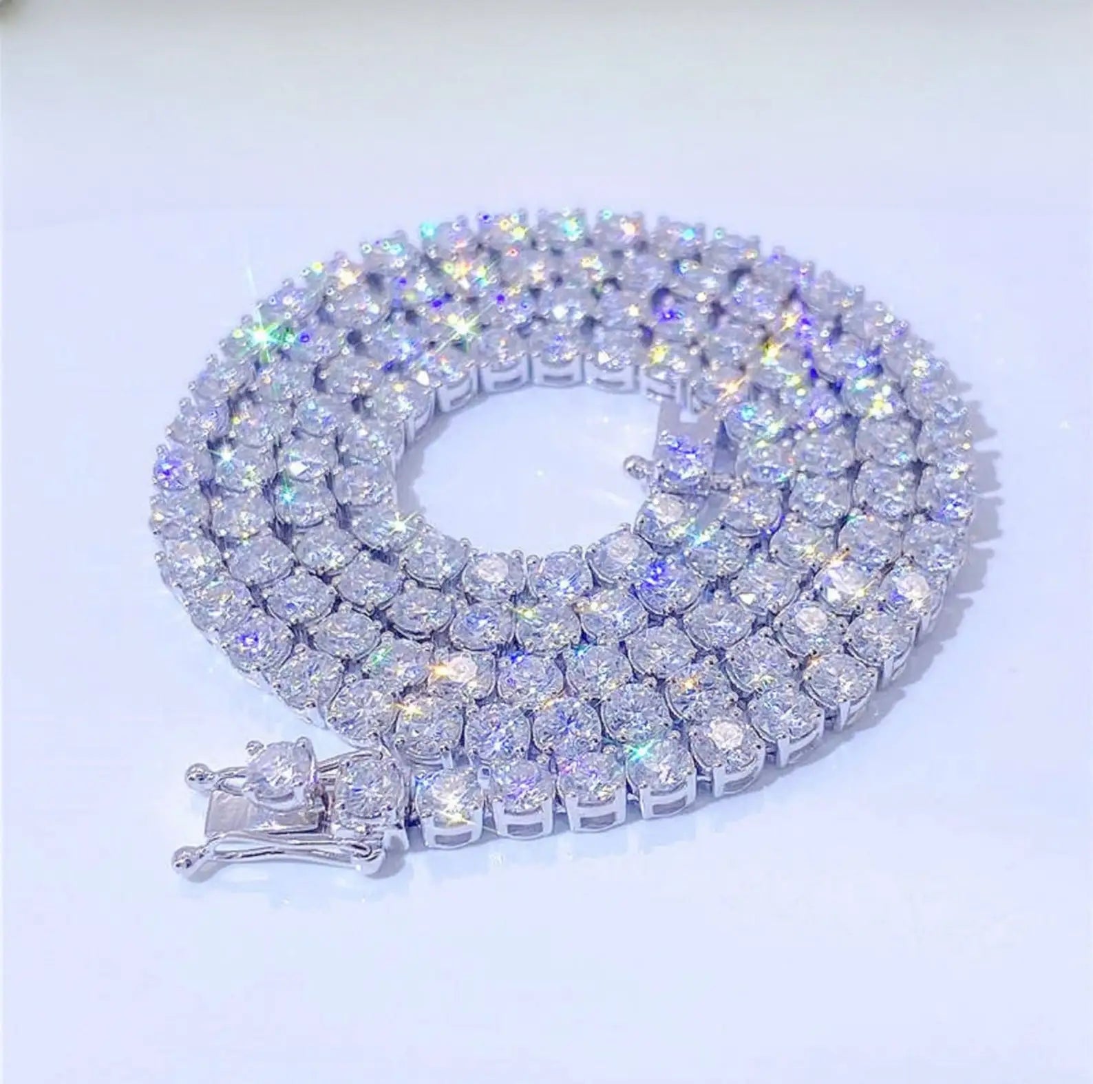 Elisa High Quality Moissanite Tennis Necklace Pass Diamond Tester Iced Out Vvs Diamond Gold Plated 925 Silver Fine Jewelry