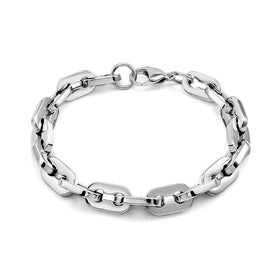 Waterproof Stainless Steel Geometric Link Chain Bracelets for Men Women Exaggerated Thick Chain Wristband Do Customized Length
